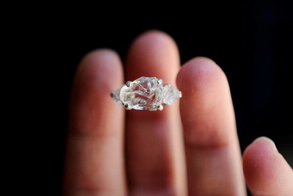 COPY - Alternative Engagement Ring Raw rustic Boho Promise Ring dainty u… - Picture 9 of 9